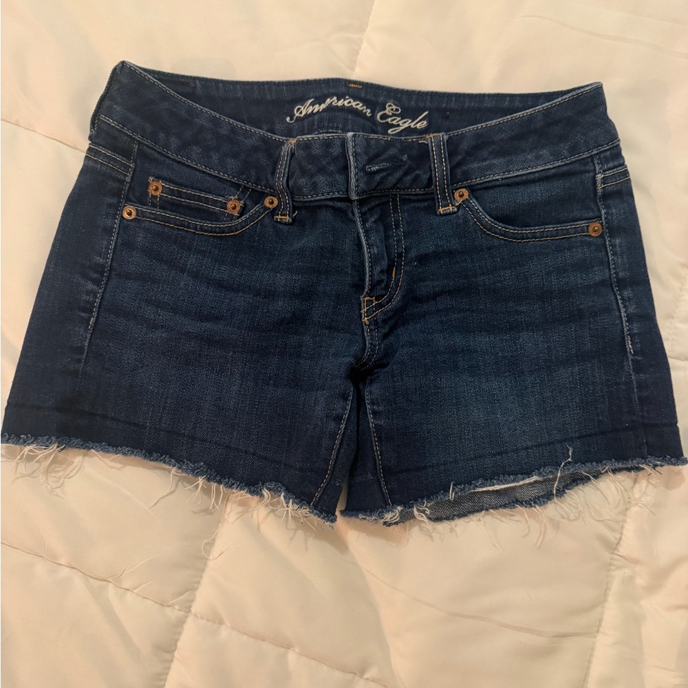 American Eagle Outfitters Dark Indigo Denim Cutoff Shorts